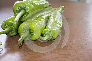 Details of green pepper and sharp pepper for cooking