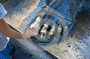 Details of Gregorius of Nin statue in Split Croatia