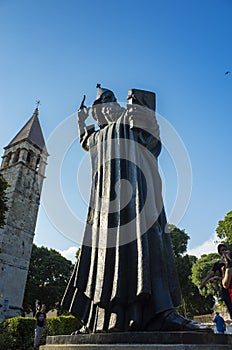 Details of Gregorius of Nin statue in Split Croatia