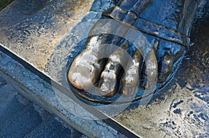 Details of Gregorius of Nin statue in Split Croatia