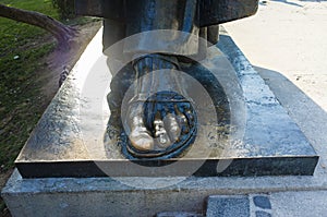 Details of Gregorius of Nin statue in Split Croatia