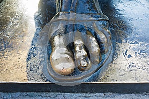 Details of Gregorius of Nin statue in Split Croatia