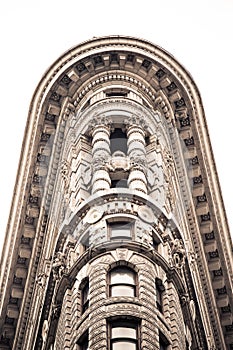 Details on historic Flatiron Building in New York City