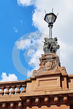 Details of the historic Moltke Bridge in the government district of Berlin