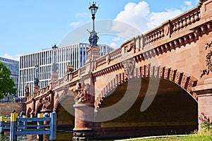 Details of the historic Moltke Bridge in the government district of Berlin