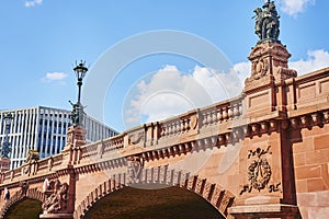 Details of the historic Moltke Bridge in the government district of Berlin