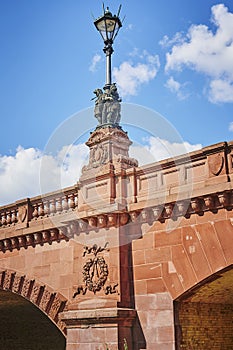 Details of the historic Moltke Bridge in the government district of Berlin