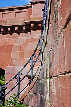 Details of the historic Moltke Bridge in the government district of Berlin