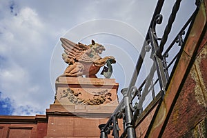 Details of the historic Moltke Bridge in the government district of Berlin