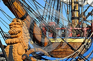 Details of a historic sail ship photo