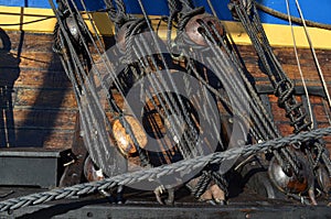 Details of a historic sail ship photo