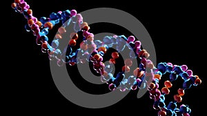 Details with the human DNA double helix. AI generated