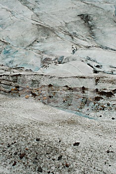 Details of the ice in a glacier, south of Iceland