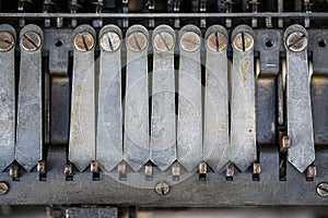 Details inside a historic cash register