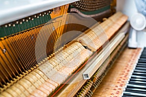 Details inside of the piano