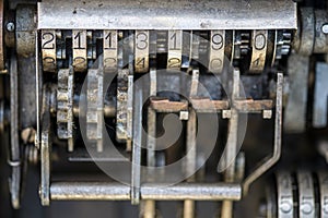 Details inside a vintage cash register