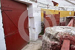 Details of the interior of the bullring of Guadalajara, Spain