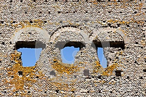 Details of Janus roman temple in Autun