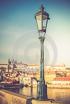 Details of Karlov most, Charles bridge, in a sunny day, Prague