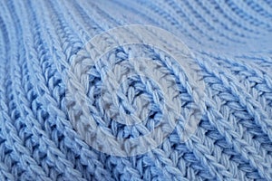 Details of knitted woolen fabric. blue textile background. Woolen Texture Background, Knitted Wool Fabric, Hairy Fluffy Textile,