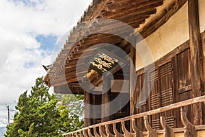 Details of korean traditional style building facade in the Yangdong Folk Village. Gyeongju, South Korea, Asia