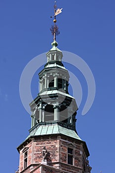 Details on Kunsthallen Nikolaj tower in Copenhagen, Denmark