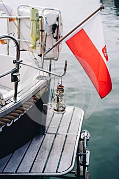 Details of luxury yacht