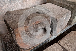 Details of masonry of Coricancha, famous temple in the Inca Empire at Cuzco, Peru