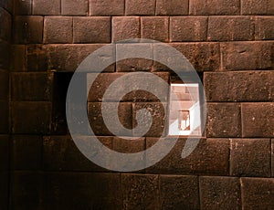 Details of masonry of Coricancha, famous temple in the Inca Empire, Cuzco, Peru photo