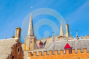 Details of medieval house in Bruges, Belgium