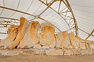 Details of megalithic temples of Malta (super wide angle)