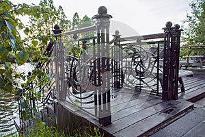 Details of metal forged fence