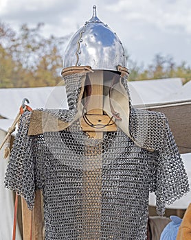 Details of a military suit of an ancient Roman soldier