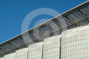 Details of modern facade of ecological building