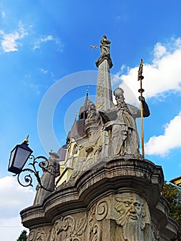 Details of the monument in St. Nicholas Square, Trnava, Slovakia
