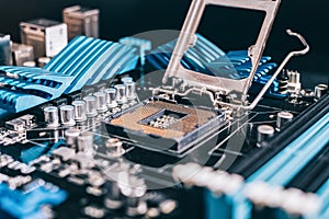 Details of the motherboard close-up