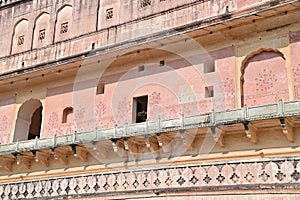 Details of Mughal Architecture at Amer Fort or Amber Palace in Jaipur, Rajasthan