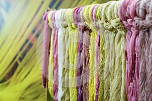 Details of natural colourful silk