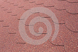 Details od red asphalt shingle