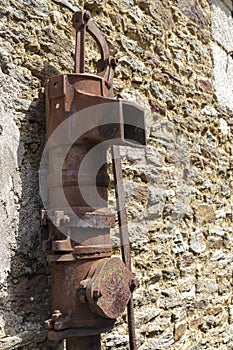 Details on an old abandoned well in Doelean, Brittany, France