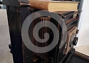 Details of old bellows camera