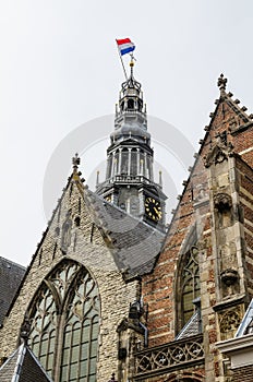 Details of Old church in Amsterdam, The Netherlands