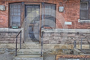 Details of the old Galt train station in Ontario, Canada