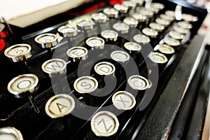 Details of an old retro typewriter