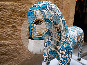 Details of an old rocking horse, so colorful !