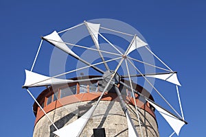 Details of an old windmill on Rhodes, Greece