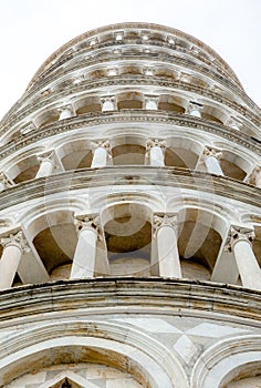 Details of the outside of the leaning tower of Pisa in a Autumn day - 1
