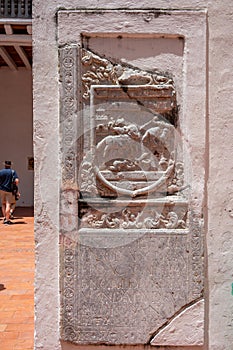 Details of the Palace of the Inquisition in the heart of old Cartagena