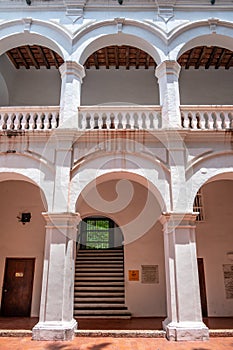 Details of the Palace of the Inquisition in the heart of old Cartagena, Colombia