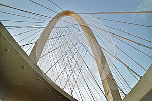 Underneath view of the Arco da Innovation taiada bridge photo